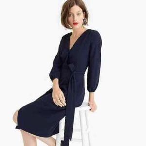 NWT J.Crew H6292 Black Crepe Wrap Dress